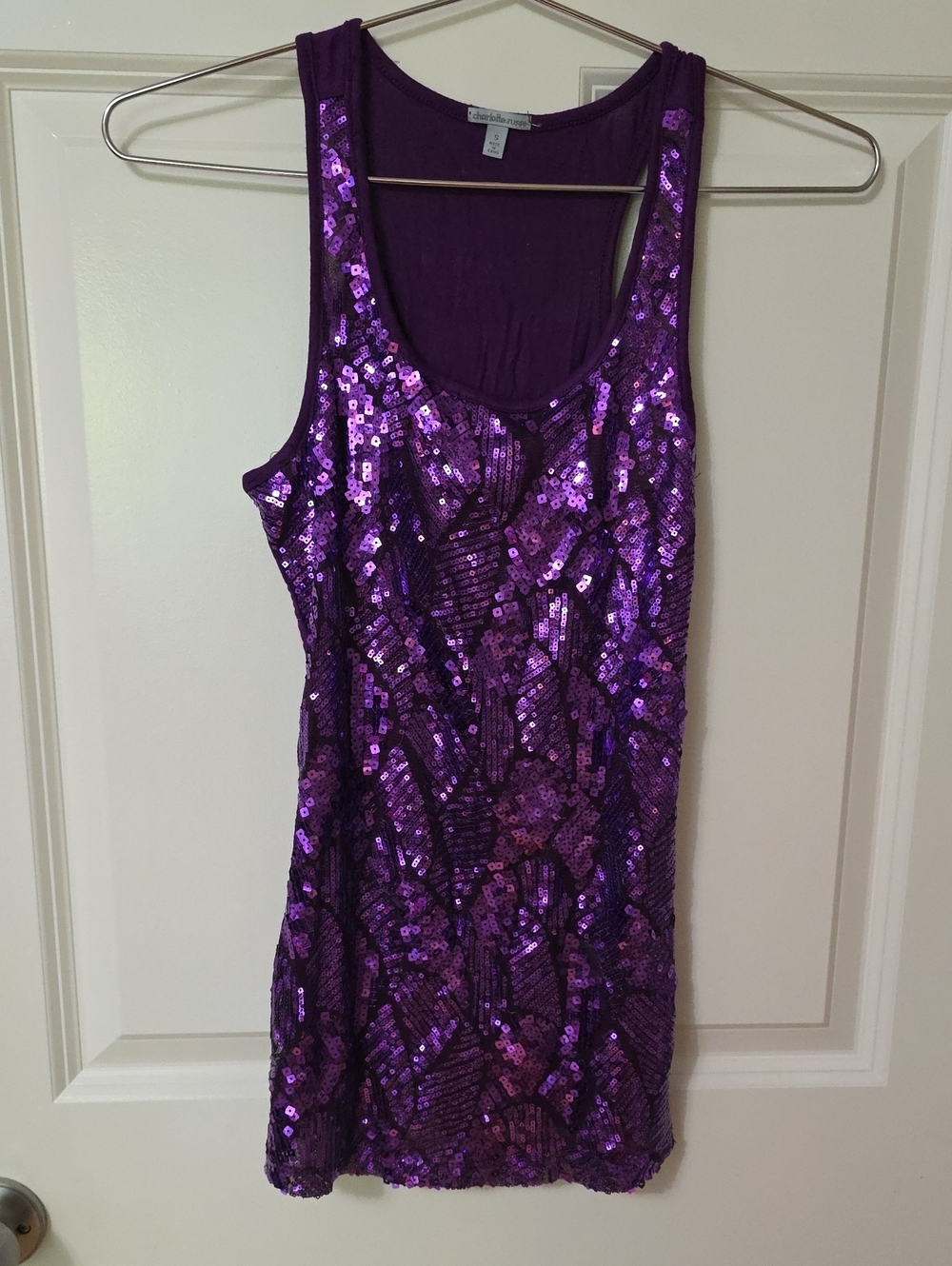 Charlotte Russe Purple Sequin Tank Mini Dress